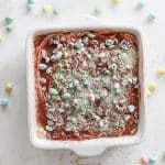 Easter version of tiramisu without eggs topped with mini eggs
