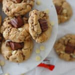 Kinder bueno Nutella stuffed cookies baked on cake stand