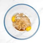 eggs added into the birthday cake mix
