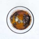 whisk in kahlua, frangelico and coconut oil for espresso martini brownies