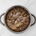 toffee mixture once cooked for reindeer toffee