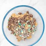 fold in chopped mini eggs to mini egg cookie dough