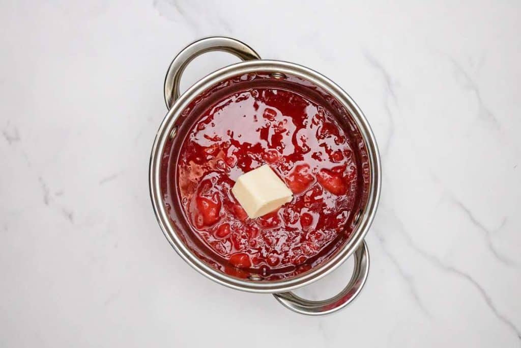 strawberry sauce - add butter