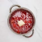 strawberry sauce - add butter