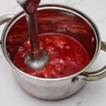 strawberry sauce - blend with immersion blender