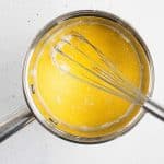 Add the melted butter, milk, and cream to the Tangzhong and whisk until smooth.