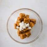 add coconut cream to caramels for snickers cupcakes