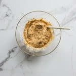 mixing dry ingredients for High Protein Chocolate Chip Muffins
