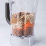 all ingredients added to blender for carrot cake biscoff energy balls