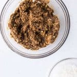 mixture ready to be scooped for carrot cake biscoff energy balls