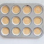 Refined Sugar Free Strawberry Shortcake Cupcakes batter in muffin tin