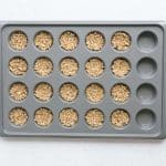 SunButter Oat Quinoa Cup mixture pressed into mini muffin tin