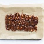 coconut sugar toffee layer baked on top of date layer for making Christmas Crack Date Bark