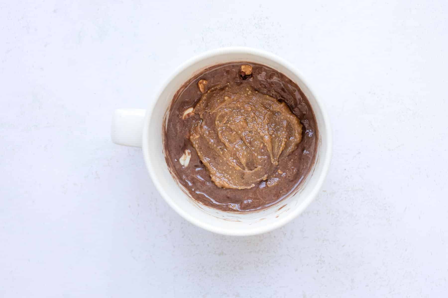 Snickers Protein Mug Cake (22g Protein) - The Sprinkled Cakery