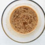 Add the mashed date mixture into the wet ingredients for date cake