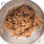 Chocolate Chips folded in for Coconut Sugar Chocolate Chip Cookies