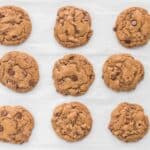 Baked Coconut Sugar Chocolate Chip Cookies on pan