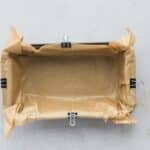 Loaf pan lined with parchment paper