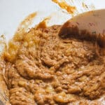 mixing wet ingredients for banana chocolate cookies
