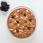 overhead of baked Blackberry Sour Cream Coffee Cake