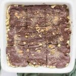 Close-up of sliced Dubai Chocolate Rice Cake Bars showing layers of rice cake, pistachio kataifi, and chocolate.