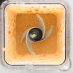 Rolled oats, pumpkin puree, cottage cheese, Greek yogurt and other overnight oat ingredients blended in a blender.